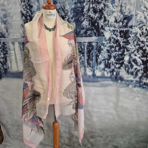 Levélmintás színes stóla, kendő.