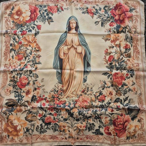 ,,Mária" kendő barack színű virágokkal.