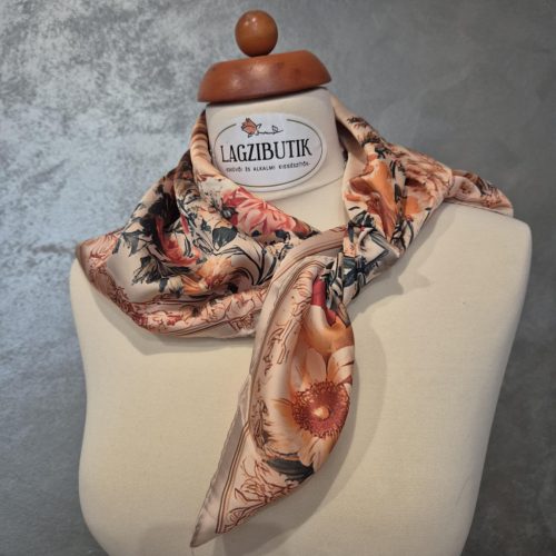 ,,Mária" kendő barack színű virágokkal.