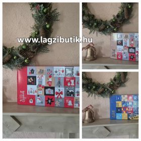 Adventi naptár, tölthető, több színben.
