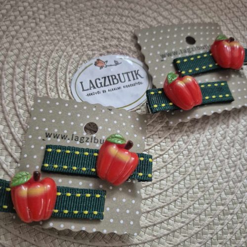 Piros alma hajcsipesz-szett.