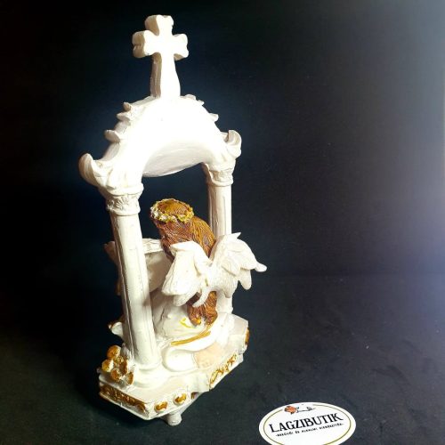 Hegedülő angyalka aranyozott kapuban, dekoráció.