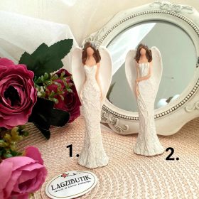 Angyalka kerámia, angyal dekoráció, kétféle.