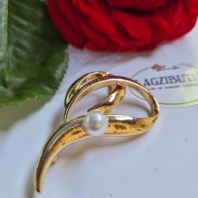 Arany szív bross, kitűző.