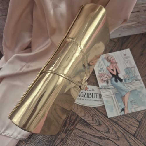 Arany, fényes alkalmi lakktáska, kézitáska.