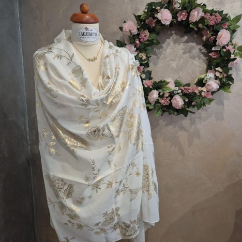 Arany nyomott rózsás stóla háromféle színben.