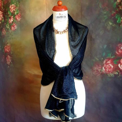 Arany szegélyes vékony stóla, kendő többféle színben.