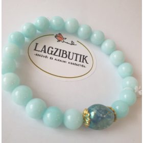 Amazonit-aurakvarc ásványkarkötő