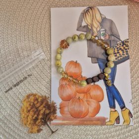 Achát ásványkarkötő levéllel.