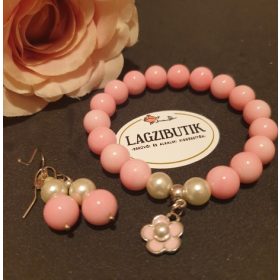 Rózsaszín JÁDE ásványkarkötő szett