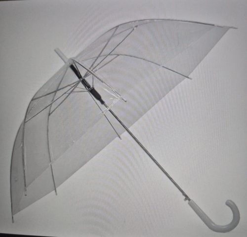 Átlátszó esernyő.
