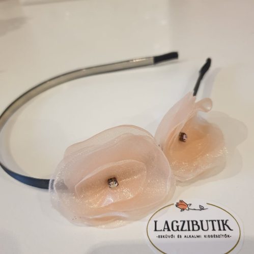 Barack, selyem virágos hajpánt.