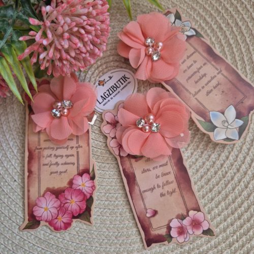 Barack színű strasszos hajcsipesz.