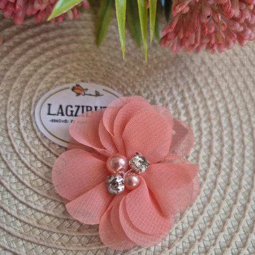 Barack színű strasszos hajcsipesz.