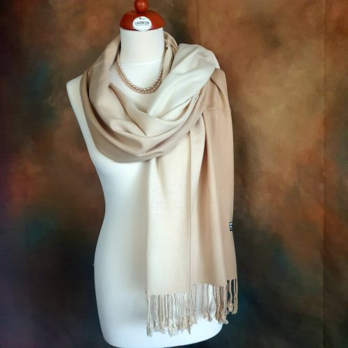 Bézs, színátmenetes, ombre stóla, sál, vállkendő.