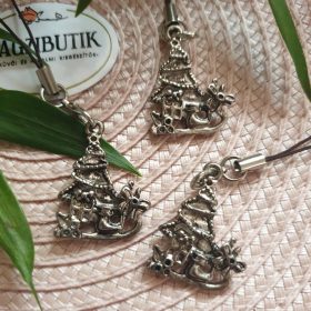   Mikulás szán ajándékokkal charm, függődísz, telefondísz.