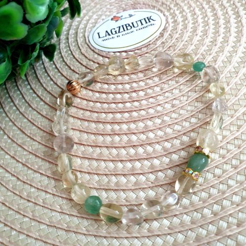 Citrin-aventurin ásványkarkötő rondellákkal.