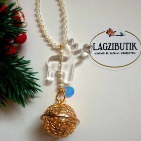   Rénszarvasos Mikulás csengettyű, függődísz, karácsonyfa dísz.