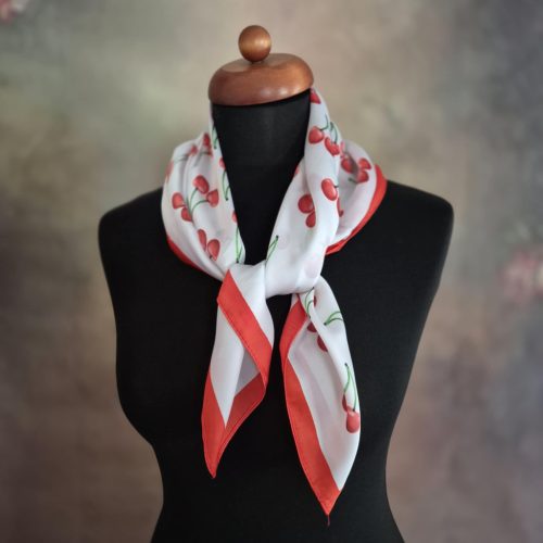 Cseresznyés szatén kendő.