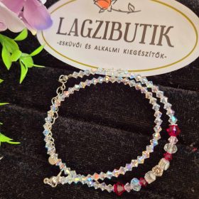   Karkötő, duplán csuklóra tekerhető, csillogó gyöngyökkel.