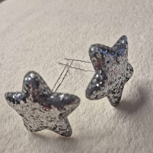 Ezüst csillag hajtű-szett.