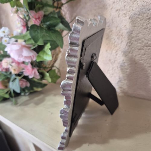 Ezüst, leveles fotókeret, fényképkeret két méretben.