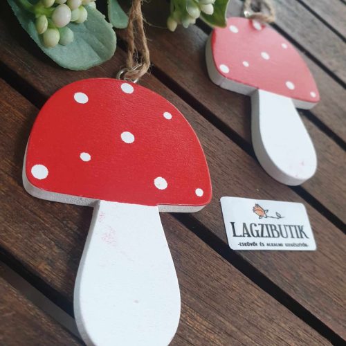 Fa, gomba-szett függődísz, karácsonyfa dísz, dekoráció.