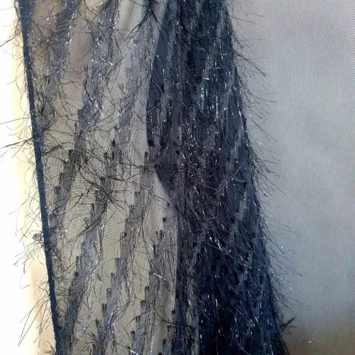 Fekete, áttetsző alkalmi stóla, vállkendő.