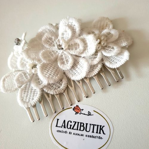 Fém csipkés hajfésű, betűző