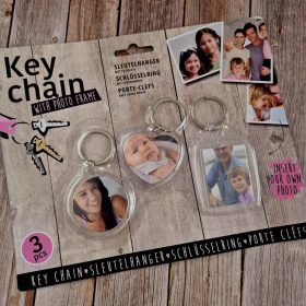 Fényképtartós kulcstartó-szett.