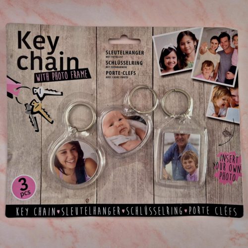 Fényképtartós kulcstartó-szett.