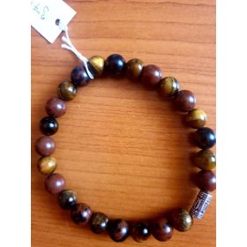 Férfi ásványkarkötő, barna tigrisszem.