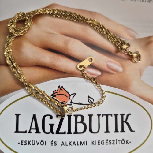 Fonott, fém, antiallergén karkötő arany színben.