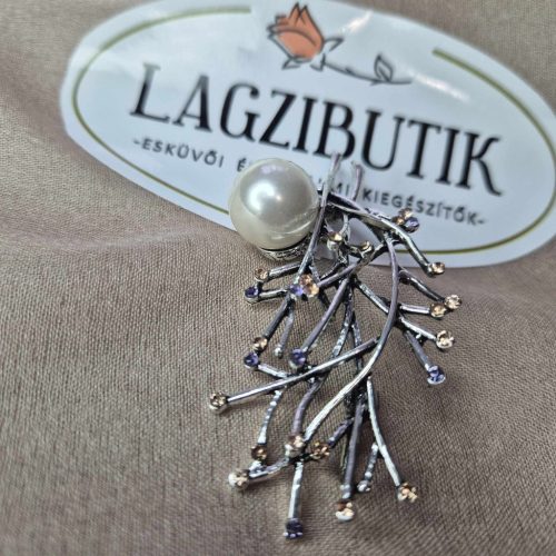 Gyöngyös ág bross, kövekkel.