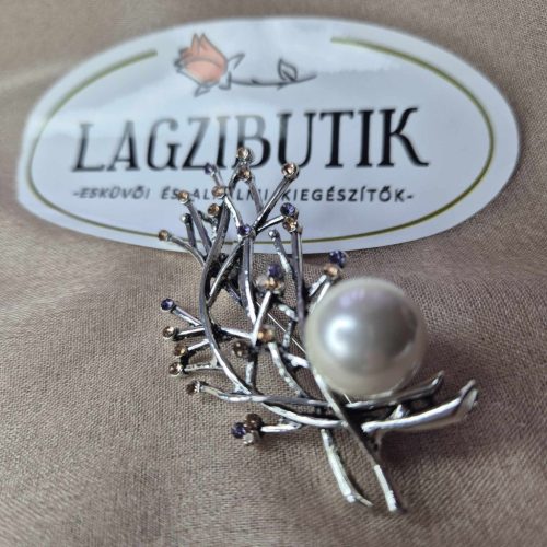 Gyöngyös ág bross, kövekkel.