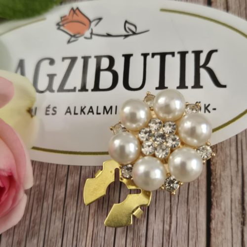 Gyöngyös-strasszos gomb takaró, gomb dísz.