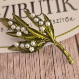 Gyöngyvirágcsokor bross, kitűző.