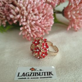 Gyűrű, piros csokros.