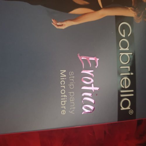 Fekete harisnyatartós combfix, harisnya-Gabriella Erotica Microfibre