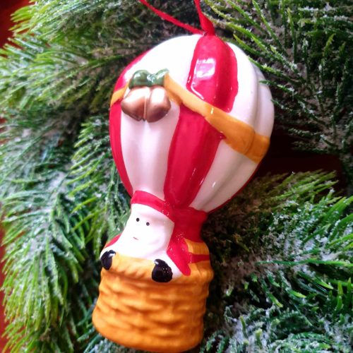 Hőlégballon karácsonyfa dísz, függődísz.