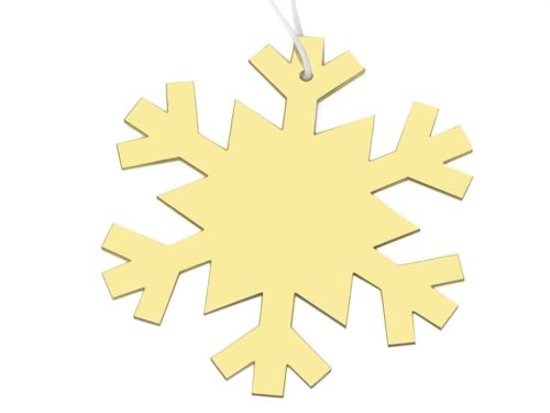 Karácsonyi, tükrös hópihe dekoráció, kétoldalas.