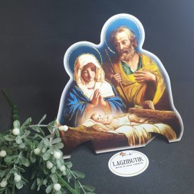   Betlehem, papír jászol, Szent Család, 2D-s, közepes dekoráció.