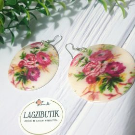 Rózsás-kagylóhéj fülbevaló.