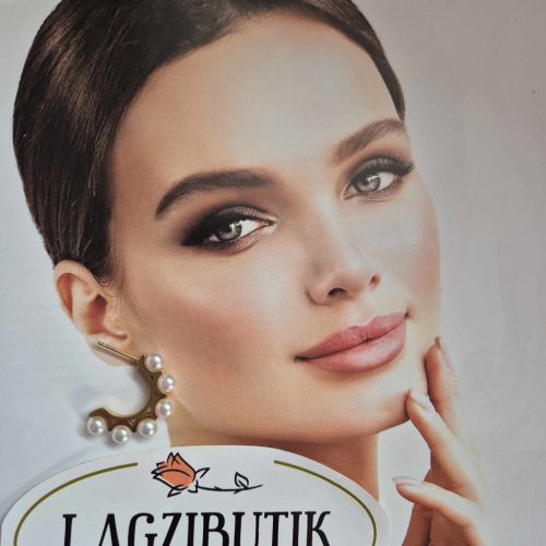 Karika fülbevaló gyöngyökkel, antiallergén.