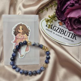 Kék jáspis karkötő vastagabb csuklóra.