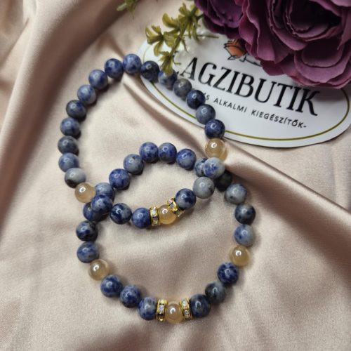 Kék jáspis karkötő vastagabb csuklóra.