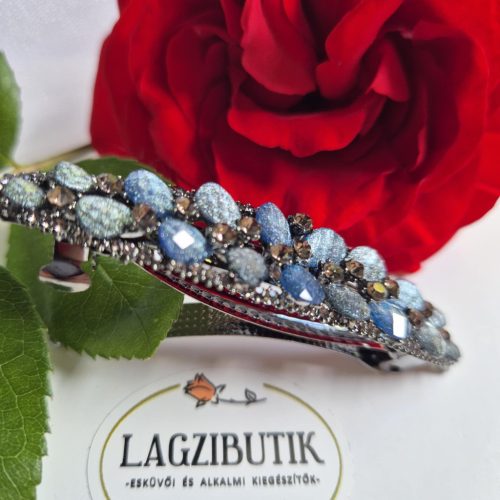 Kék köves franciacsat, hajbavaló.