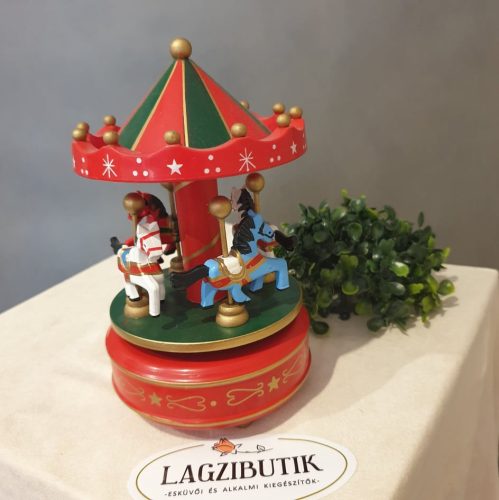 Piros körhinta zenedoboz.