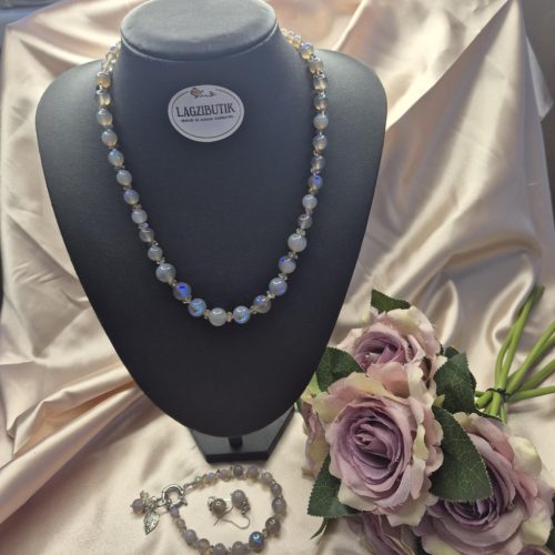 Labradorit egyedi ékszer-szett.