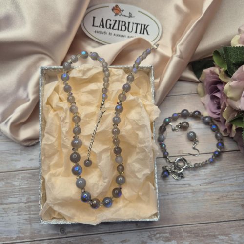 Labradorit egyedi ékszer-szett.